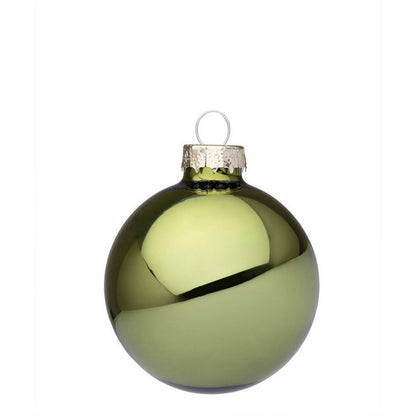 Palla di Natale in vetro verde lucido - Mirto