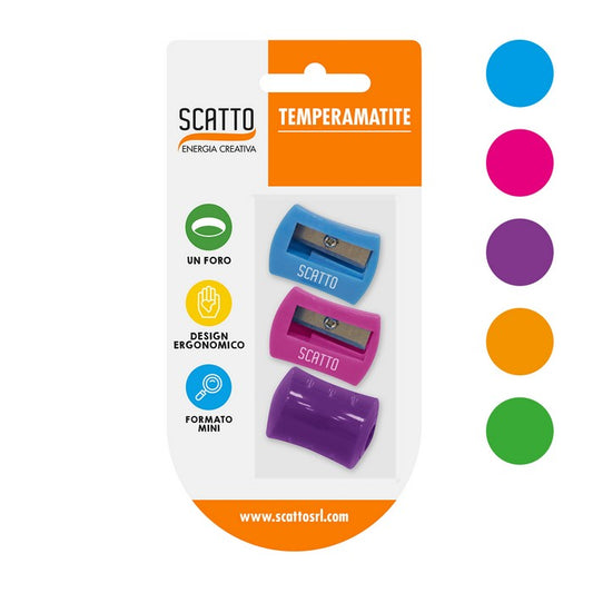 Set 3 temperamatite ad 1 foro - SCATTO ENERGIA CREATIVA - 34277474894040