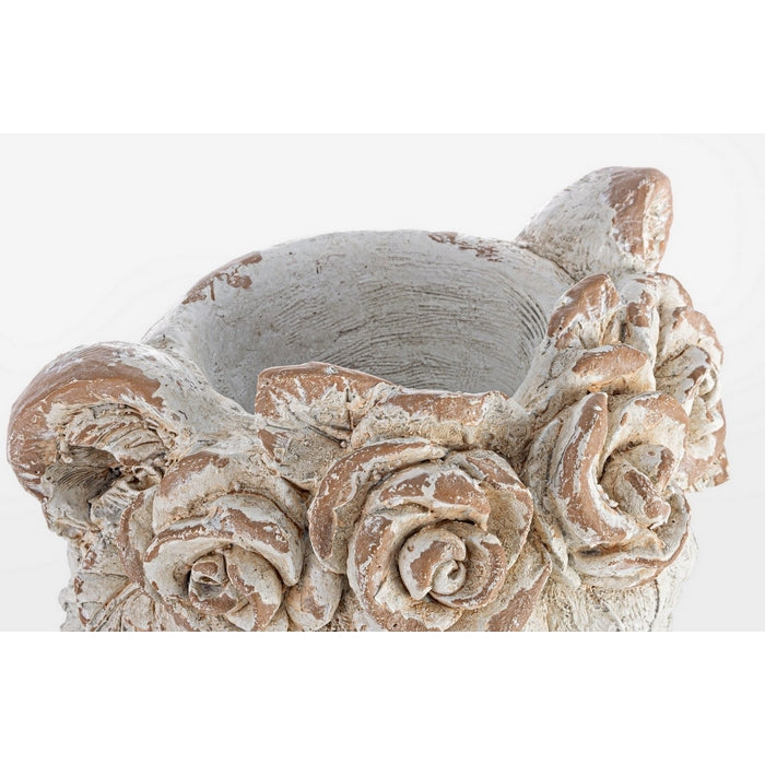 Porta vaso a forma di testa di leone in magnesia 44 cm - BIZZOTTO - 34318677410008