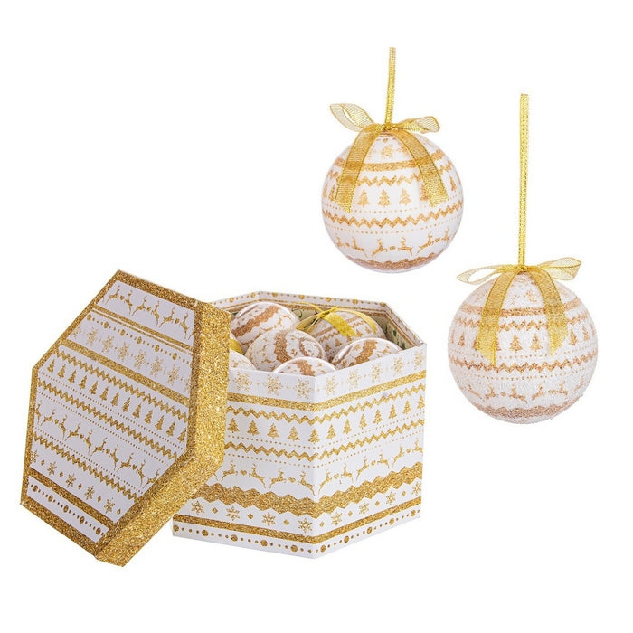 Set da 14 palline di Natale oro e bianco in confezione regalo - Golden - BIZZOTTO - 35976473247960