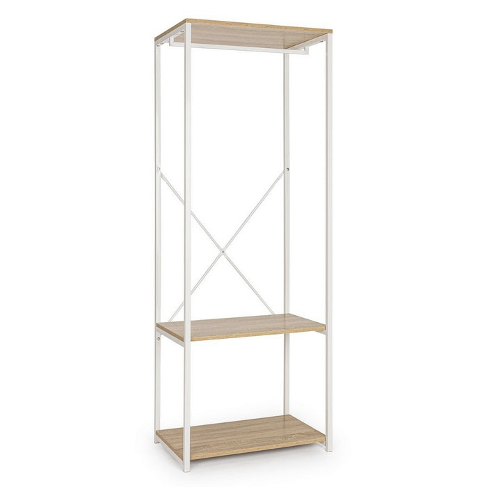 Scaffale scandinavo con appendiabiti e 2 ripiani bianco - Elettra - BIZZOTTO - 34265898582232