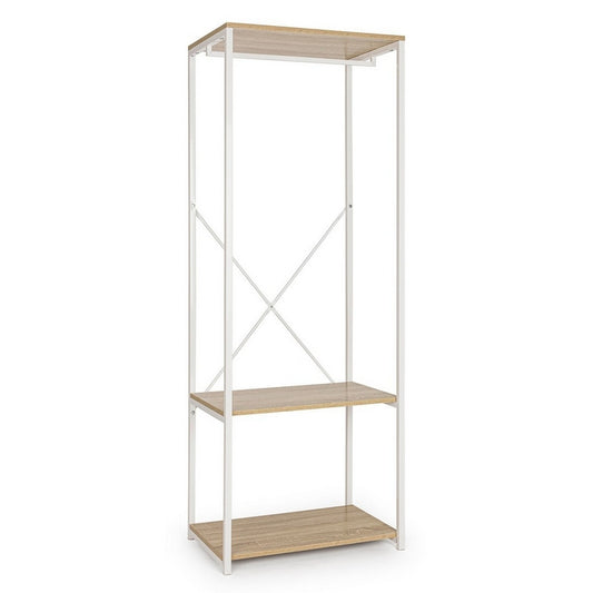 Scaffale scandinavo con appendiabiti e 2 ripiani bianco - Elettra - BIZZOTTO - 34265898811608