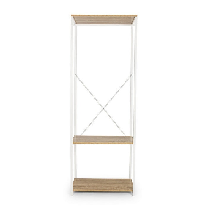 Scaffale scandinavo con appendiabiti e 2 ripiani bianco - Elettra - BIZZOTTO - 34265898811608