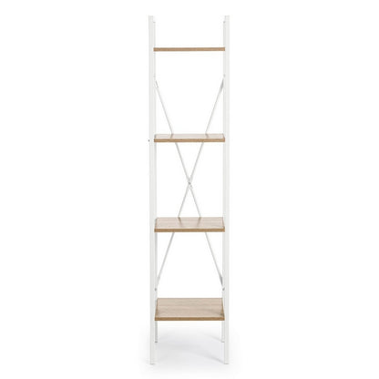 Scaffale a colonna scandinavo con 4 mensole bianco - Elettra