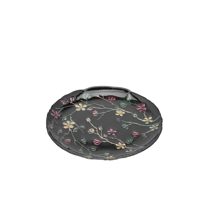 Piatto in vetro con decorazione floreale Bisanzio Sakura - EDG - 34276547756248