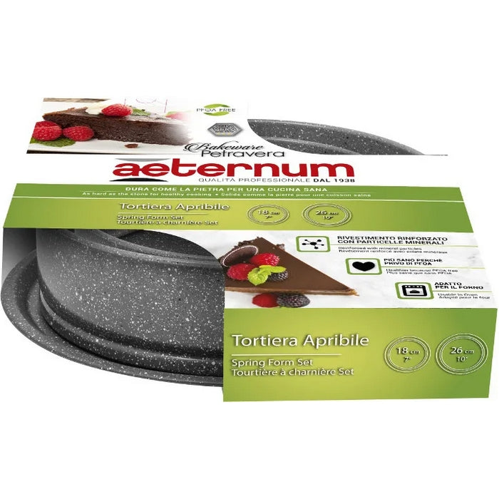 Aeternum set 2 tortiere apribili 18 e 26 cm in petravera - BIALETTI - 34276554146008