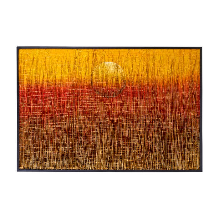 Quadro tramonto con cornice legno 150x100 cm - NOVITA' HOME - 34265310396632