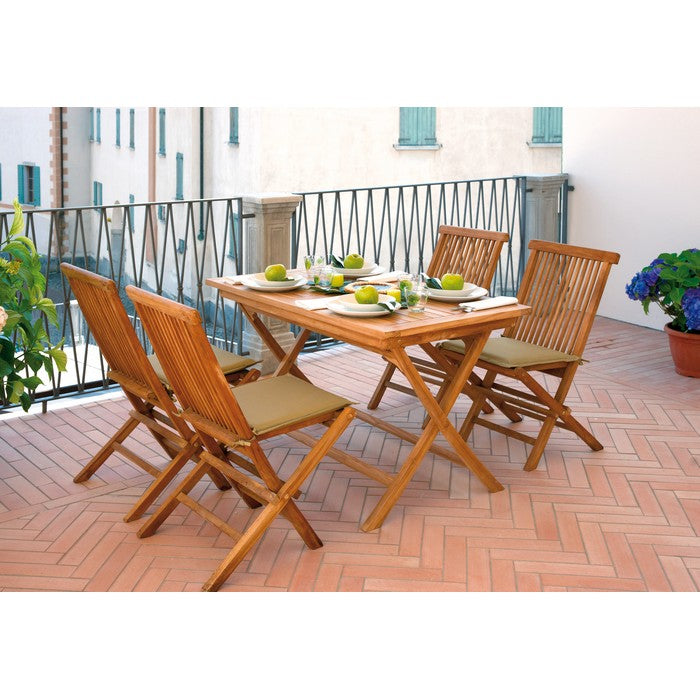 Tavolo da giardino in teak 120x70 pieghevole - Lipari - GREENWOOD - 34318708179160