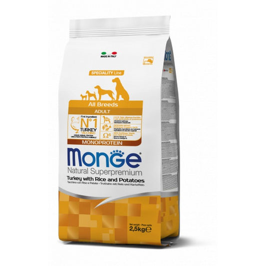 Monge Natural Superpremium All Breeds Adult Monoprotein Tacchino con Riso e Patate 2,5kg - MONGE - 