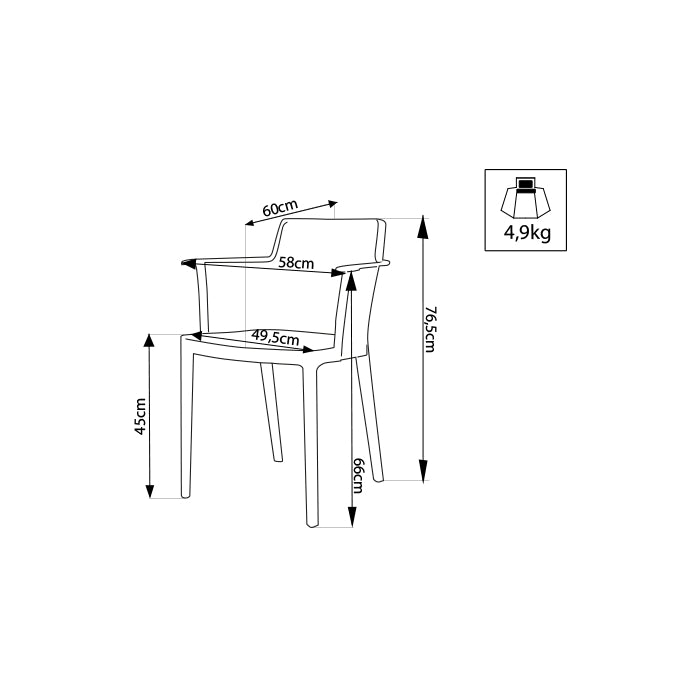 Sedia in polipropilene da giardino - Cathy - BEST - 34321264312536