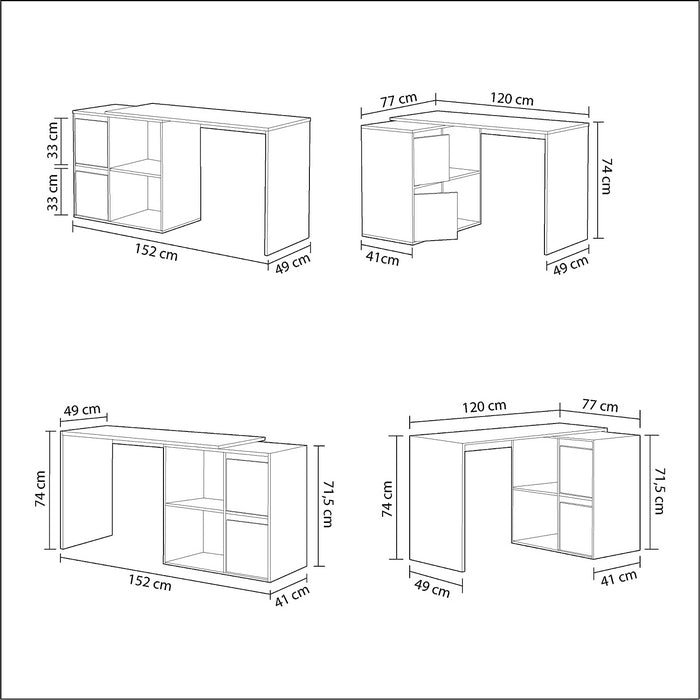 Scrivania modulare pluriposizione bianca - Adapta - FORES - 34266594476248