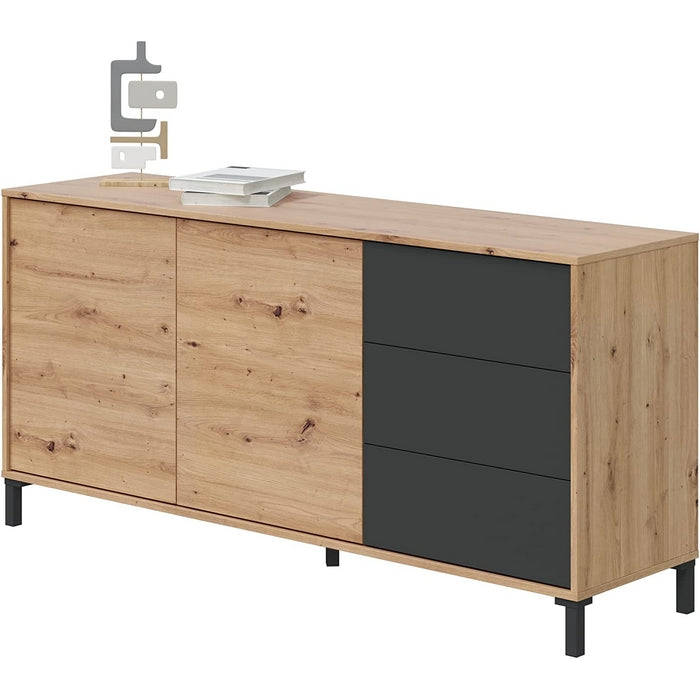 Credenza 2 ante e 3 cassetti - Booklyn - FORES - 34266634911960