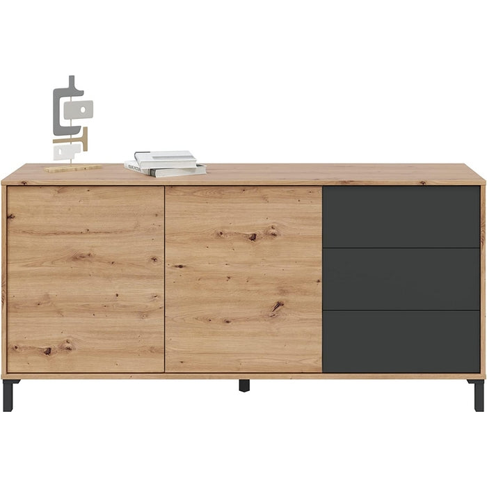 Credenza 2 ante e 3 cassetti - Booklyn - FORES - 34266634977496