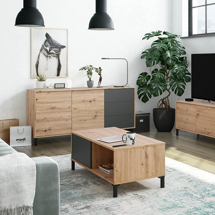 Credenza 2 ante e 3 cassetti - Booklyn - FORES - 34266636124376