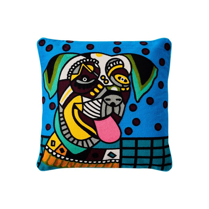 Cuscino pop art happy dog  - Embroidery - NOVITA' HOME - 34357530132696