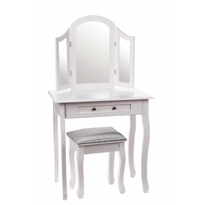 Petineuse con sgabello shabby bianco - AD TREND - 34266681180376