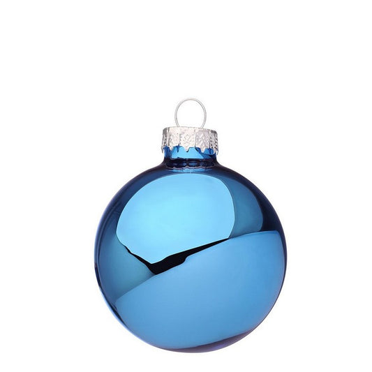 Palla di Natale in vetro blu malibù lucido - BIZZOTTO - 35962563526872