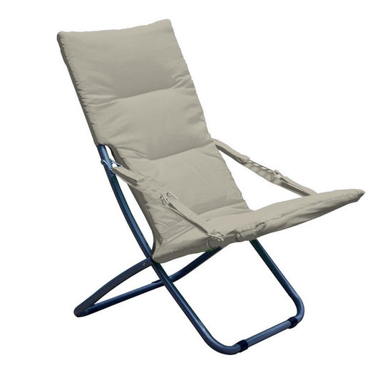 Sedia relax pieghevole in acciaio con seduta imbottita - Bedding - FDM - 34904881660120