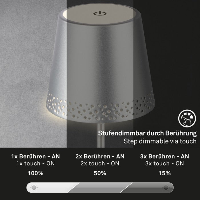 Lampada da tavolo LED a batteria ricaricabile - BRILONER - 34277600788696