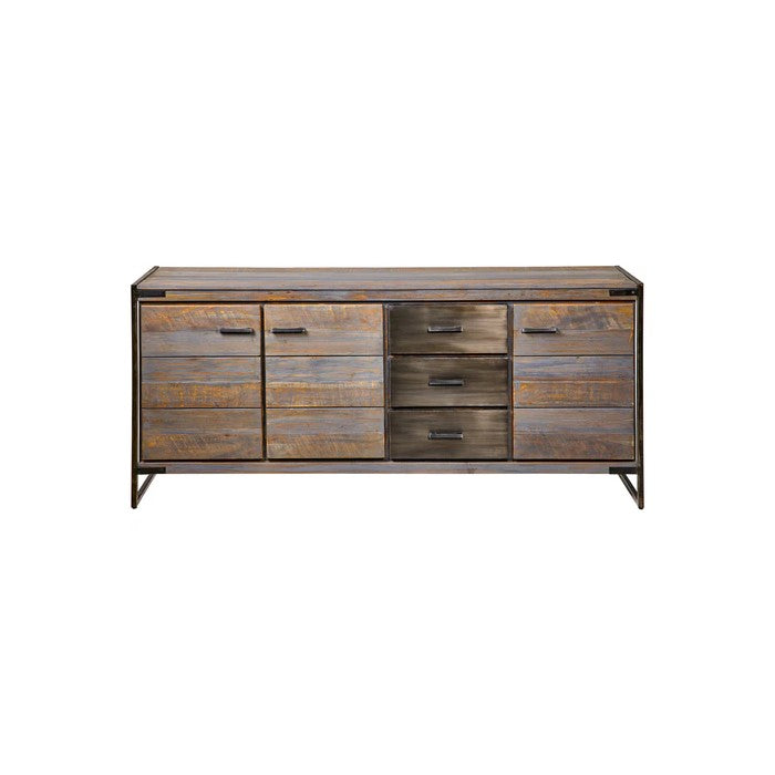 Credenza 3 cassetti e 3 sportelli in legno di acacia - Leicester - NOVITA' HOME - 34688274235608