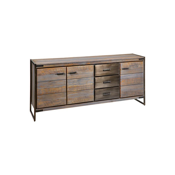 Credenza 3 cassetti e 3 sportelli in legno di acacia - Leicester - NOVITA' HOME - 34688274464984