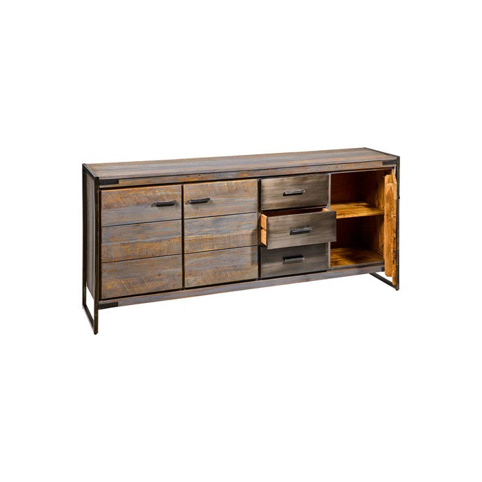 Credenza 3 cassetti e 3 sportelli in legno di acacia - Leicester - NOVITA' HOME - 34688276005080