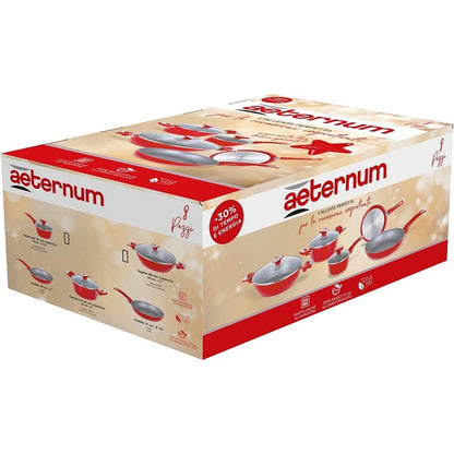 Batteria da cucina red 8 pezzi petravera Sparkling - Aeternum