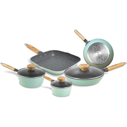 Batteria da cucina con manico in legno green - BIALETTI - 34276738072792