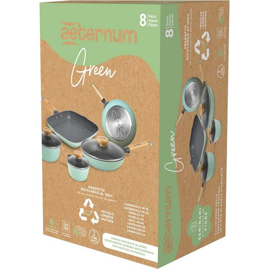 Batteria da cucina con manico in legno green - BIALETTI - 34276738072792