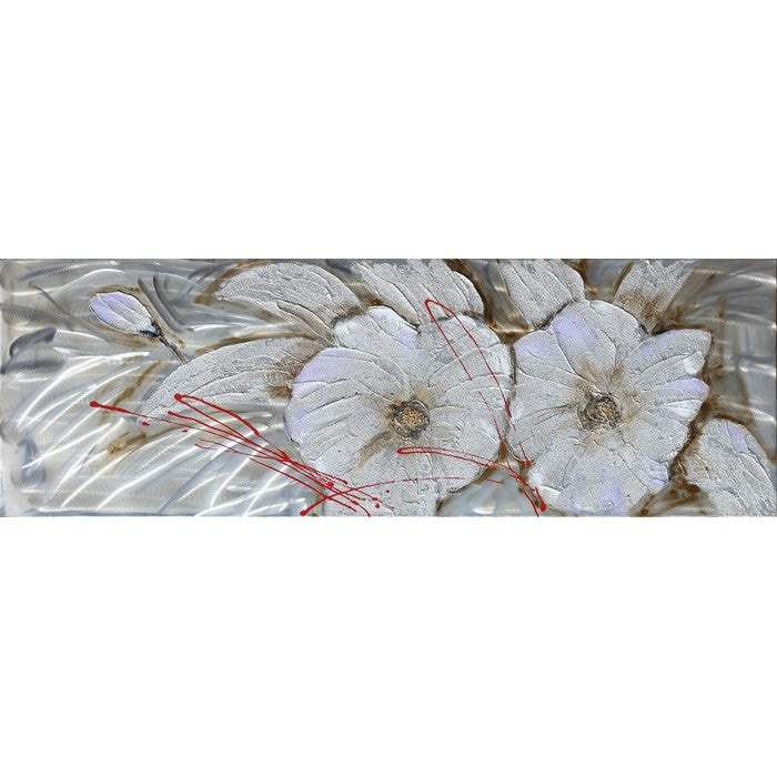 Quadro olio su tela 150x50 cm - Fiori Bianchi - AMBIENTI GLAMOUR - 34266210336984