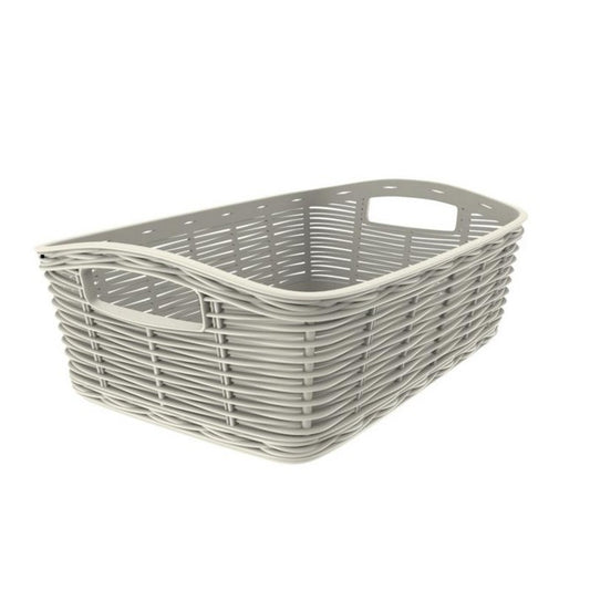 Cesta in plastica effetto rattan - Canestrina - BAMA - 63359127945594