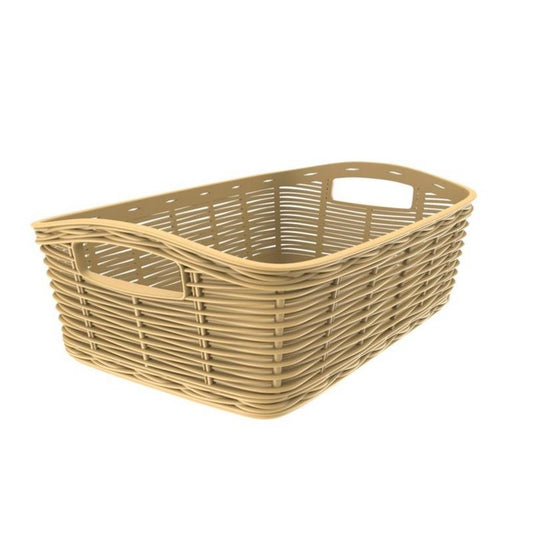 Cesta in plastica effetto rattan - Canestrina - BAMA - 63359127945594