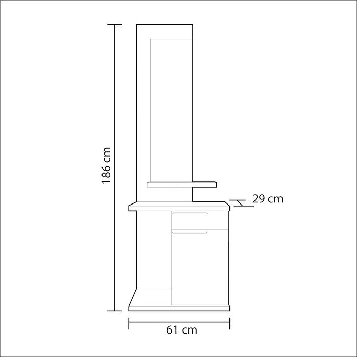 Mobile da ingresso con specchio e cassetto - Kendra - FORES - 34267191247064