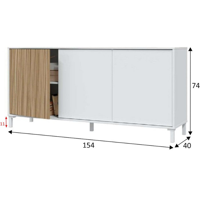 Credenza con 3 ante ad apertura push - Ethna - FORES - 34267202781400