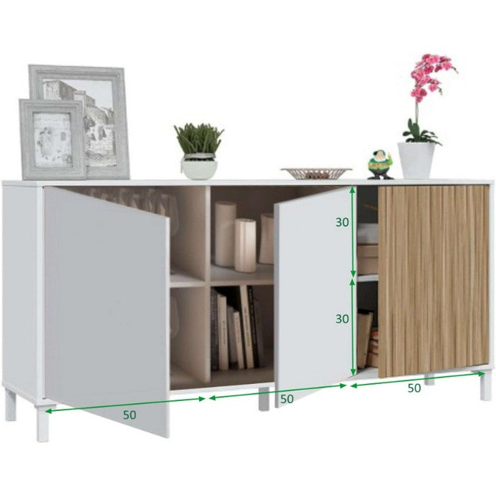 Credenza con 3 ante ad apertura push - Ethna - FORES - 34267202846936