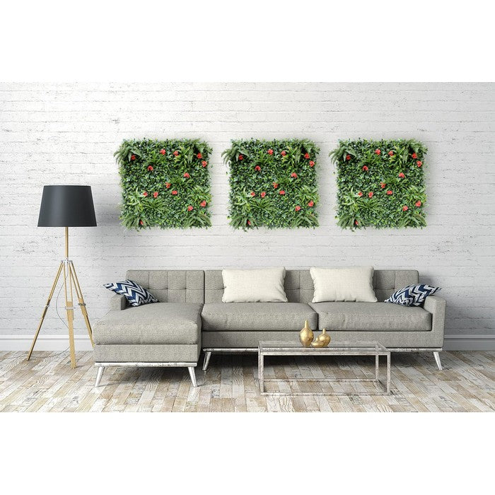 Parete con piante e fiori artificiali per giardino verticale 100x100 cm - Frame - BEST - 34266838794456