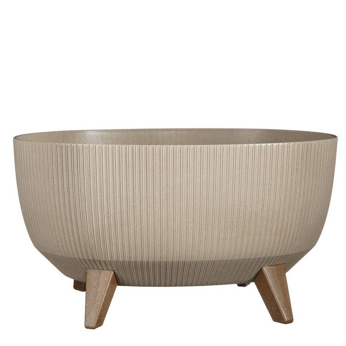 Porta-vaso ovale con gambe in legno - EDELMAN - 34321427824856