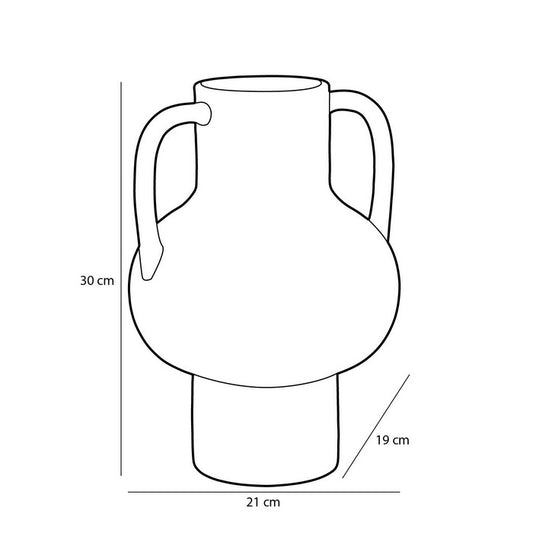 Vaso in ceramica rosa con manici - Stratt - EDELMAN - 34689057259736