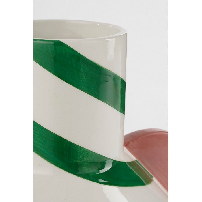 Vaso in ceramica verde con manici - Stratt - EDELMAN - 34689059553496