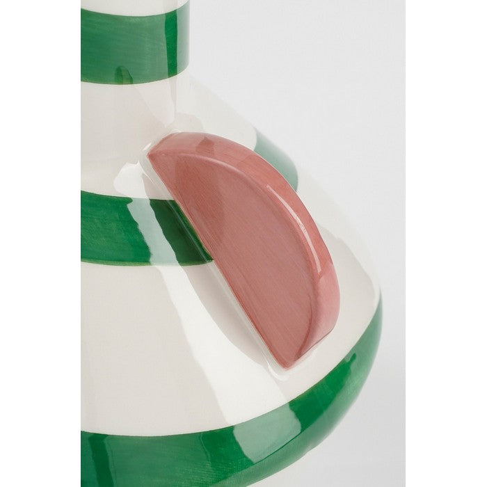 Vaso in ceramica verde con manici - Stratt - EDELMAN - 34689060733144