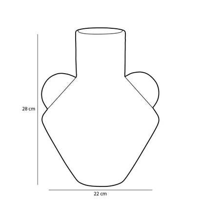 Vaso in ceramica verde con manici - Stratt