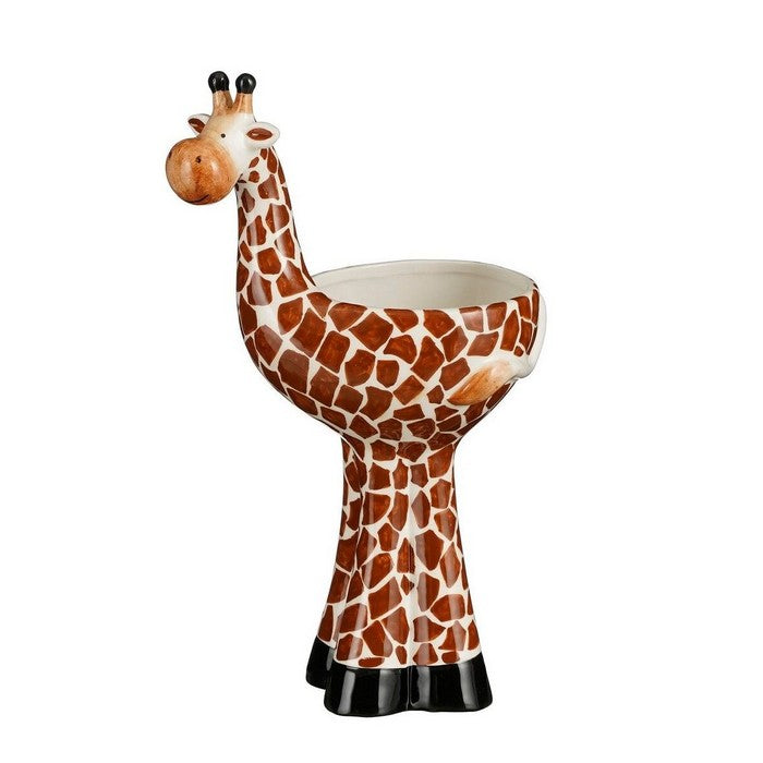 Vaso a forma di giraffa marrone 27 cm - EDELMAN - 34689079115992