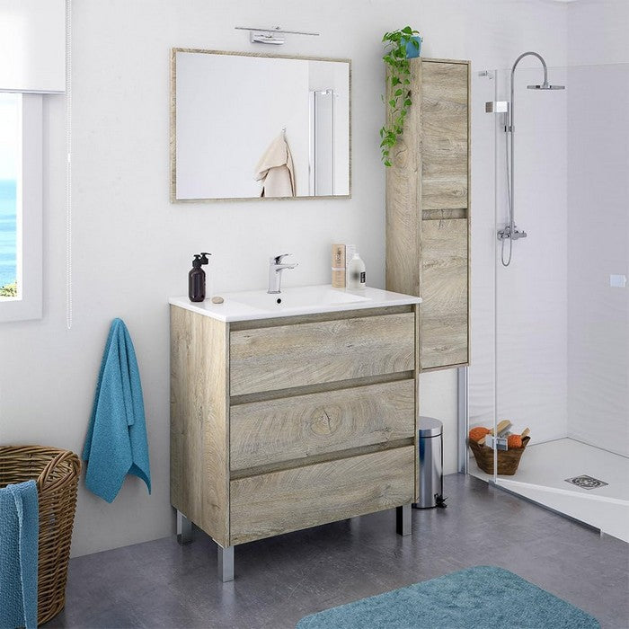 Mobile da bagno con 3 cassetti e specchio - Dakota - FORES - 34569676521688