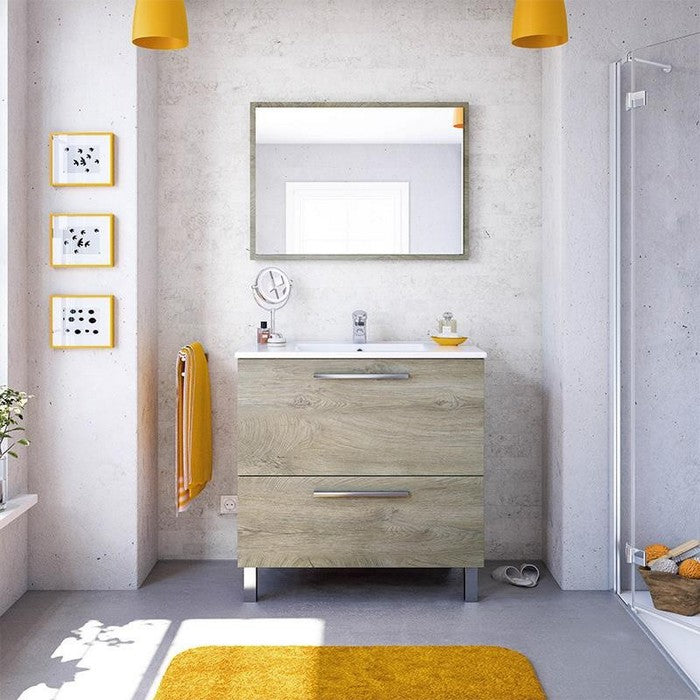 Mobile da bagno con anta, cassetto e specchio - Urban - FORES - 34569681338584