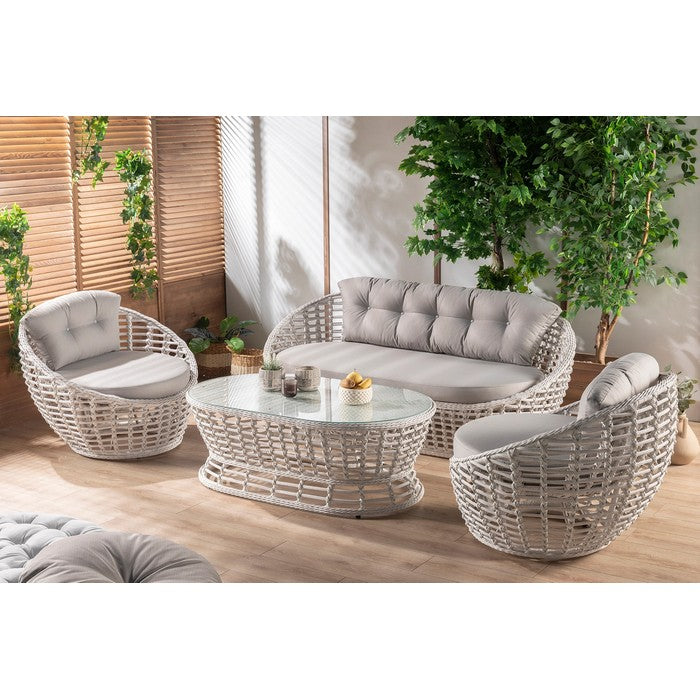 Salotto da giardino in rattan 4 posti - Isabel - FORMET - 34321476485336