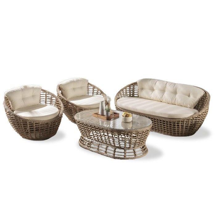 Salotto da giardino in rattan 4 posti - Isabel - FORMET - 34272382517464