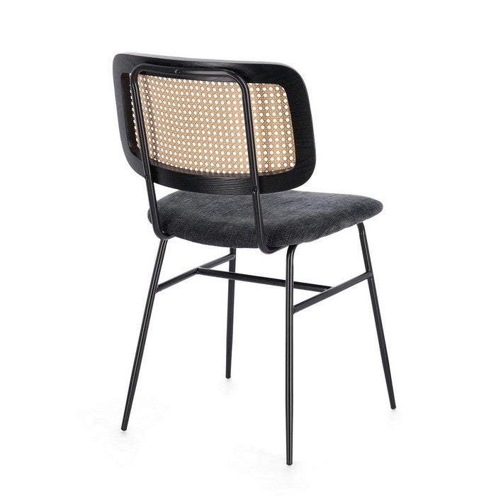 Sedia in acciaio con schienale rattan - Glenna - BIZZOTTO - 34266880704728