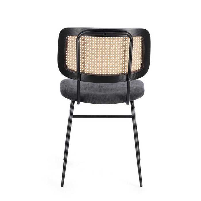 Sedia in acciaio con schienale rattan - Glenna - BIZZOTTO - 34266881130712