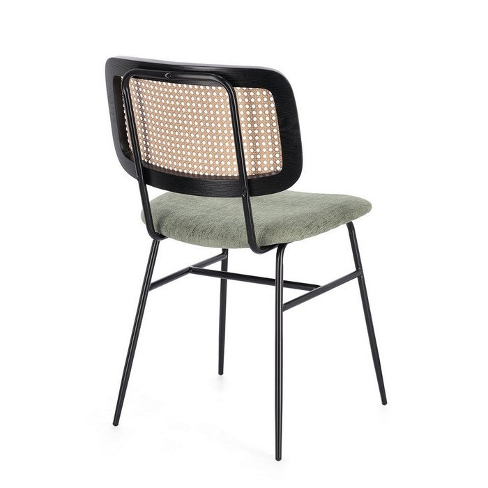 Sedia in acciaio con schienale rattan - Glenna - BIZZOTTO - 34260881375448