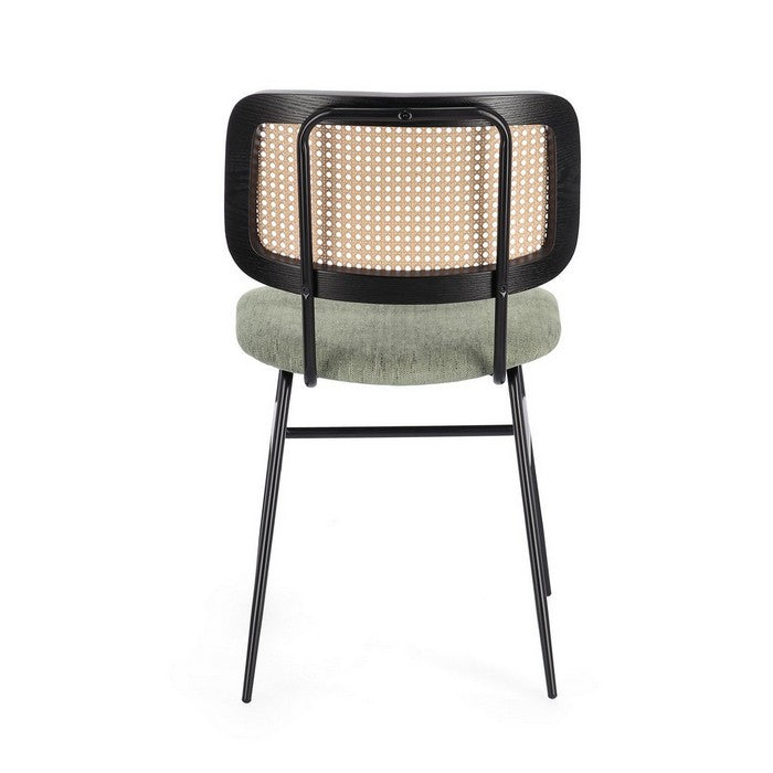 Sedia in acciaio con schienale rattan - Glenna - BIZZOTTO - 34260881703128